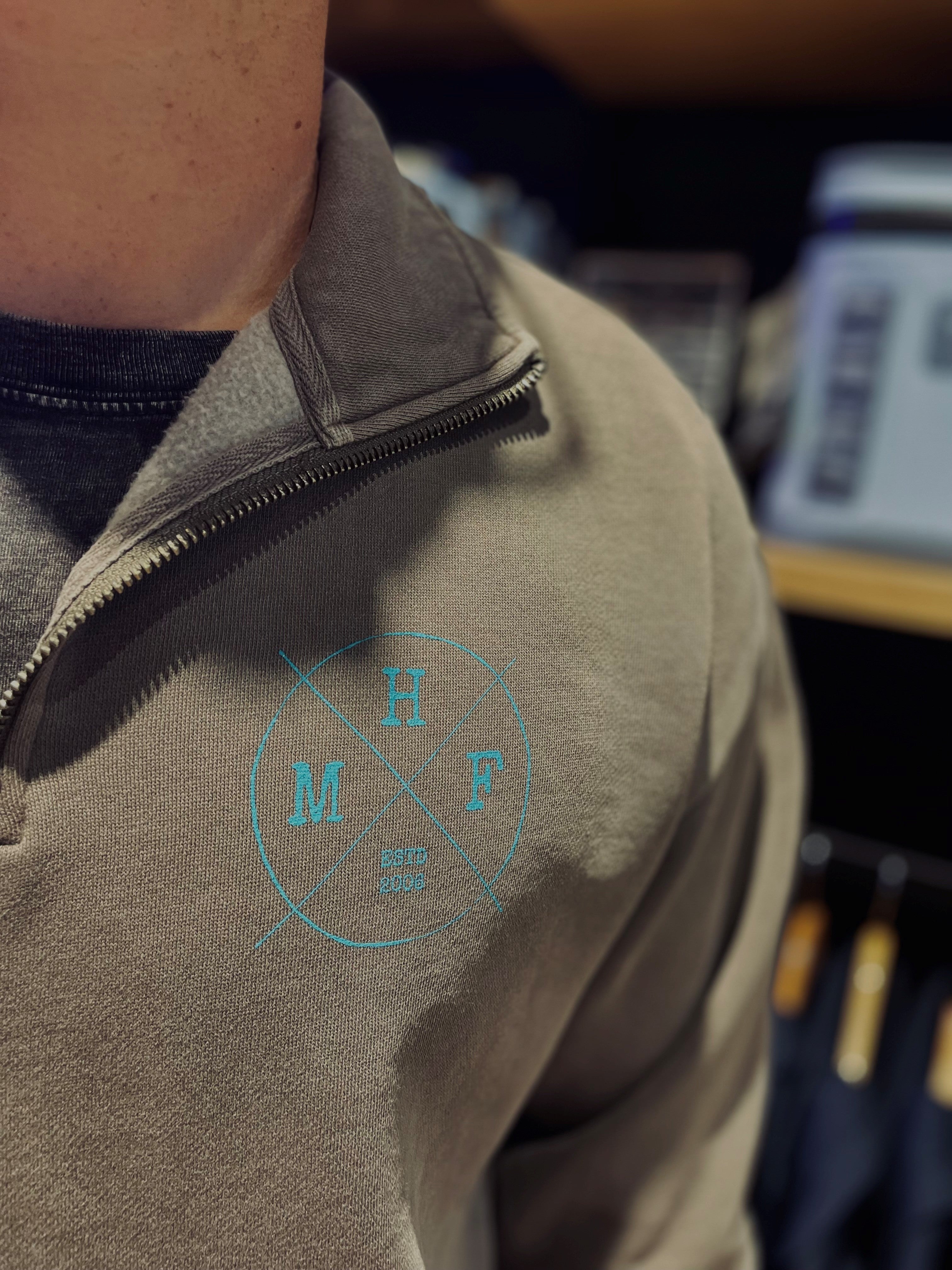 MHF Mens Lifestyle Relax Faded Half Zip Jumper