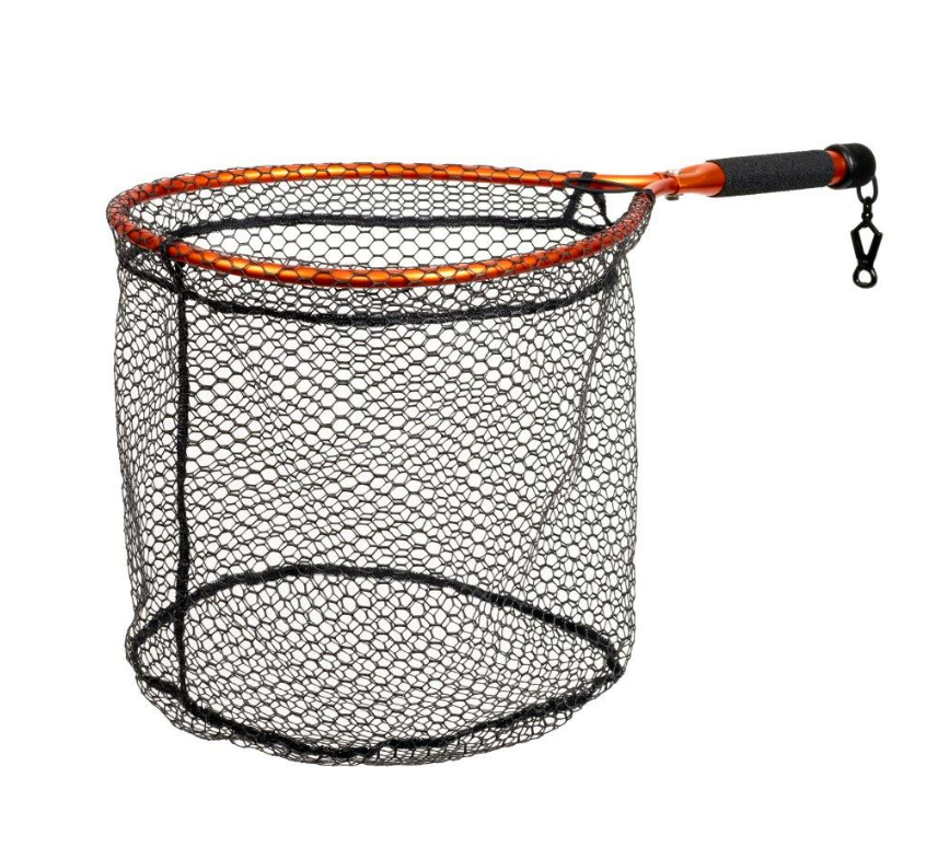 McLean Angling Short Handle Weigh Net Rubber Mesh - Orange - S - Mansfield Hunting & Fishing - Products to prepare for Corona Virus