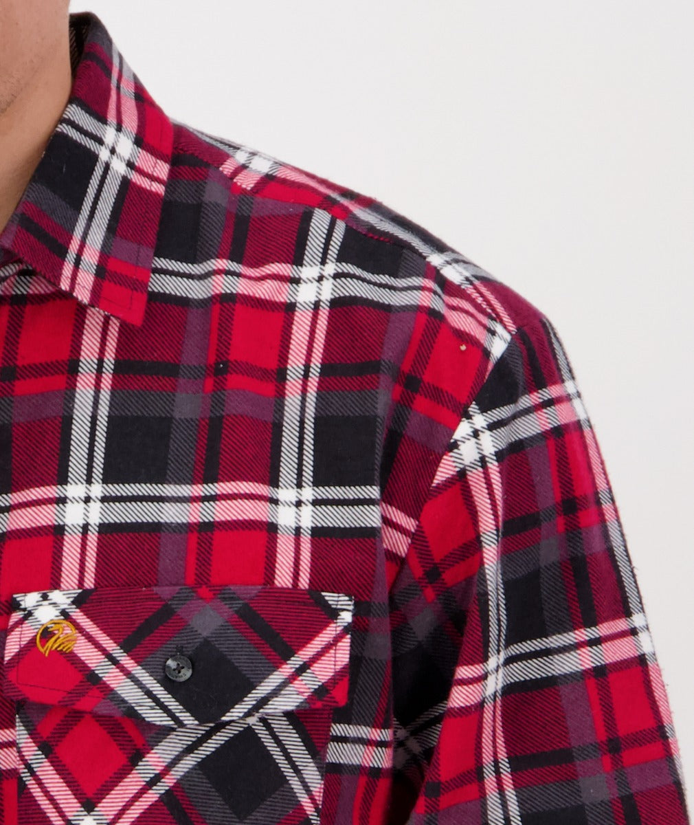 Swanndri Egmont Full Button Flannelette Shirt - Twin Pack - Navy/Oxblood - - Mansfield Hunting & Fishing - Products to prepare for Corona Virus