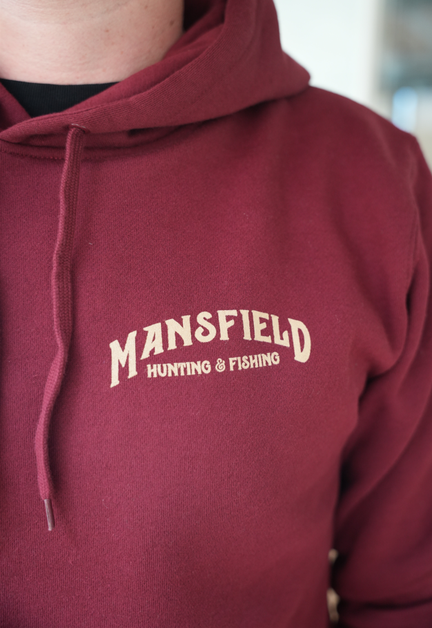 MHF Mens Sign Post Hoodie - Burgundy - - Mansfield Hunting & Fishing - Products to prepare for Corona Virus