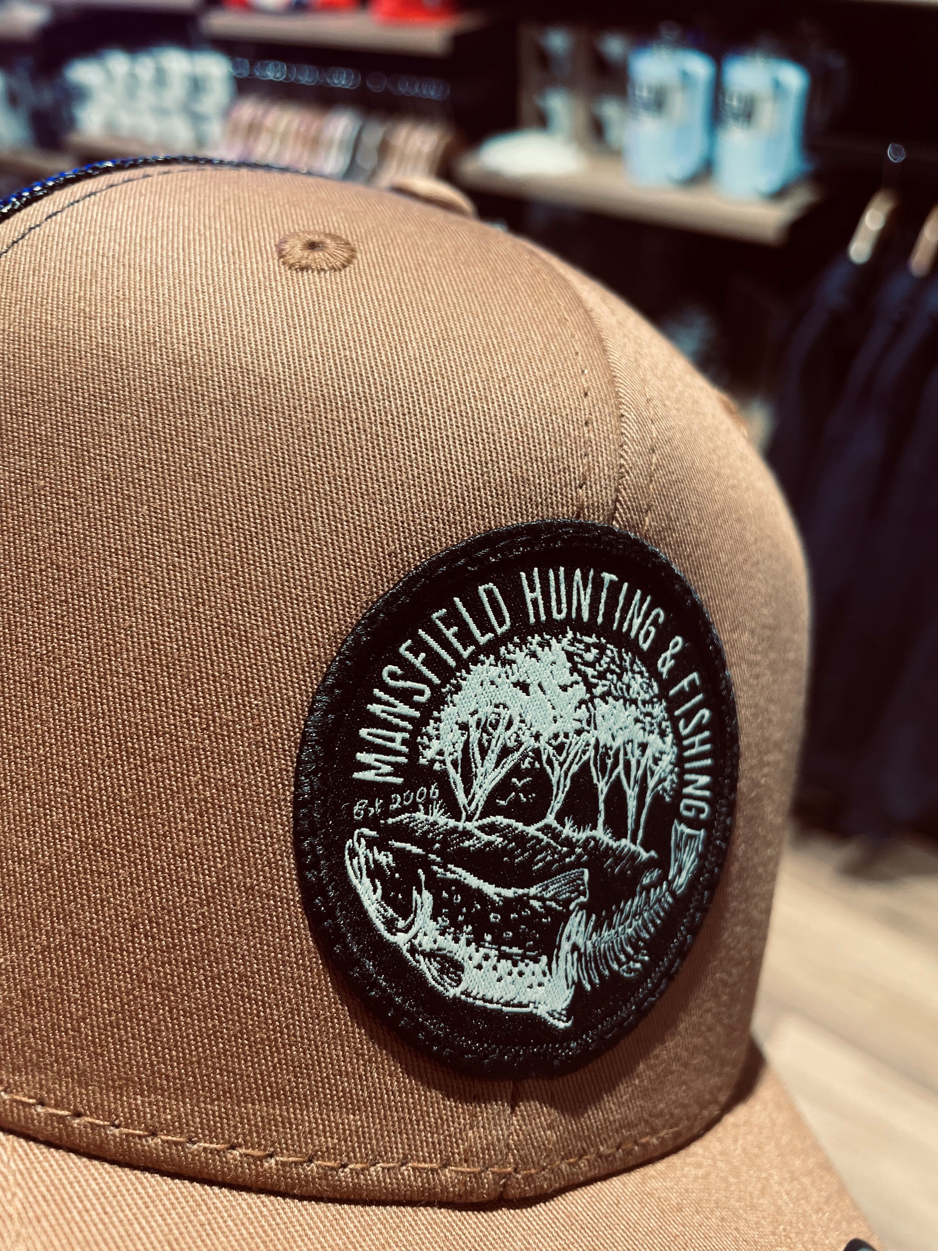 MHF Skeleton Trout Trucker Cap - Caramel/Black - - Mansfield Hunting & Fishing - Products to prepare for Corona Virus