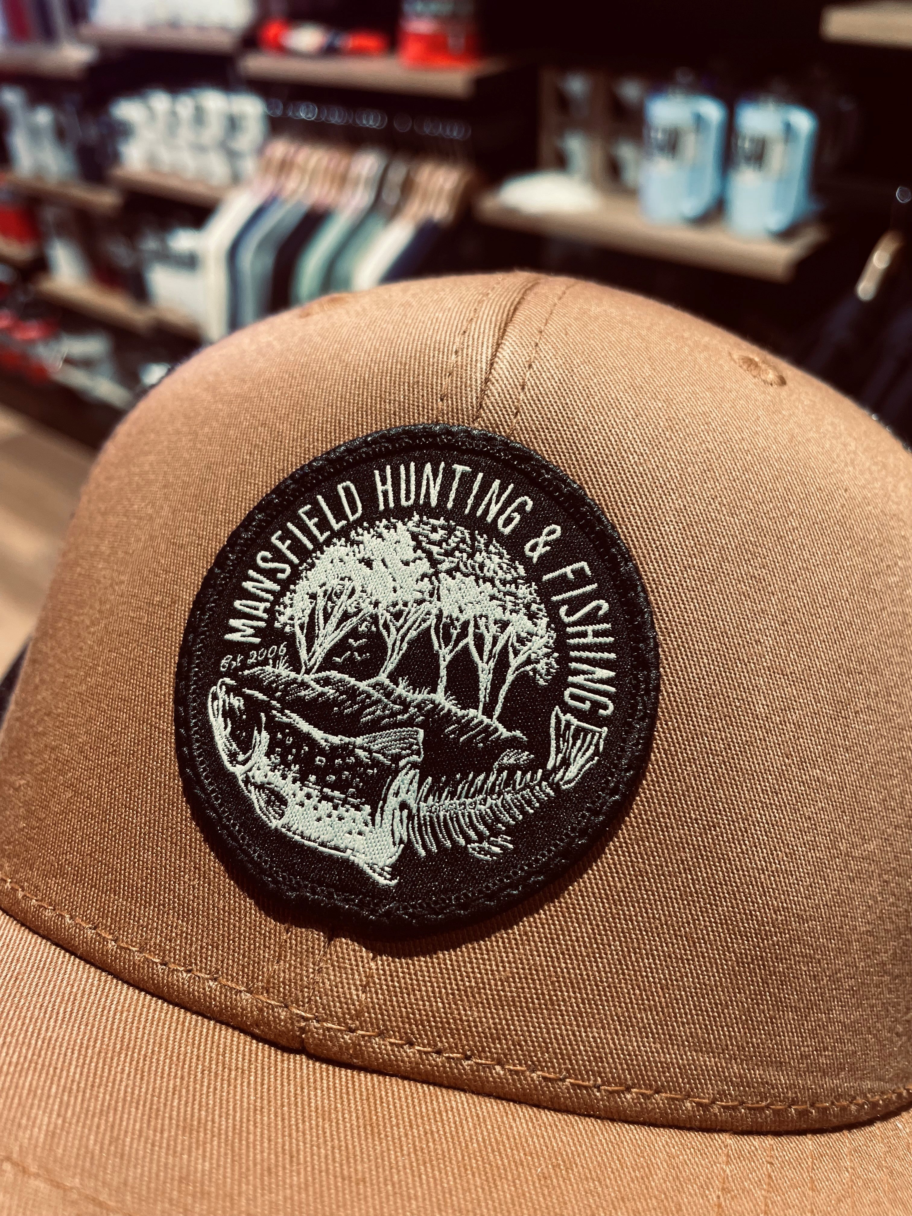 MHF Skeleton Trout Trucker Cap - Caramel/Black - CARAMEL/BLACK - Mansfield Hunting & Fishing - Products to prepare for Corona Virus