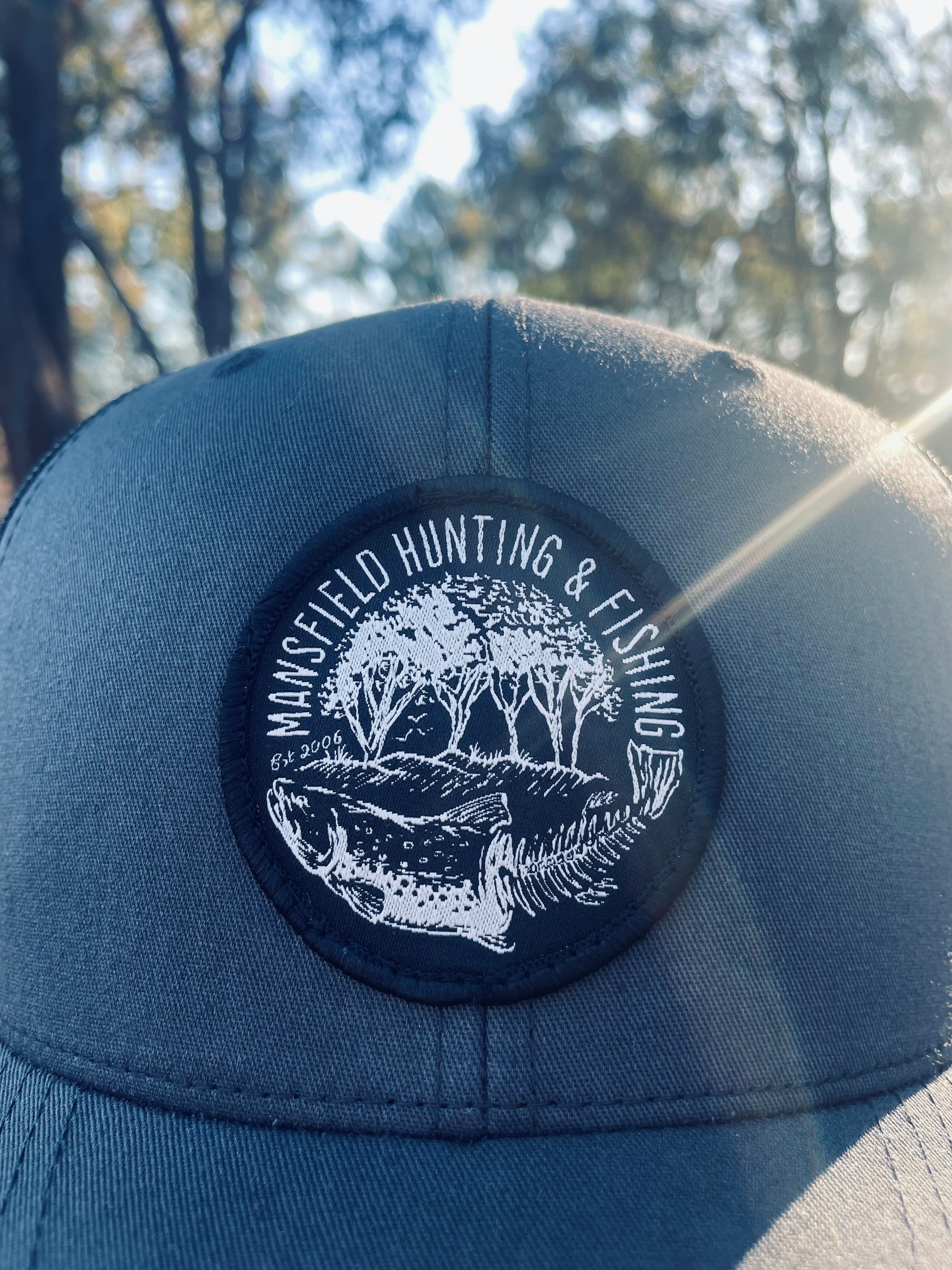 MHF Skeleton Trout Trucker Cap - Grey/Black - - Mansfield Hunting & Fishing - Products to prepare for Corona Virus