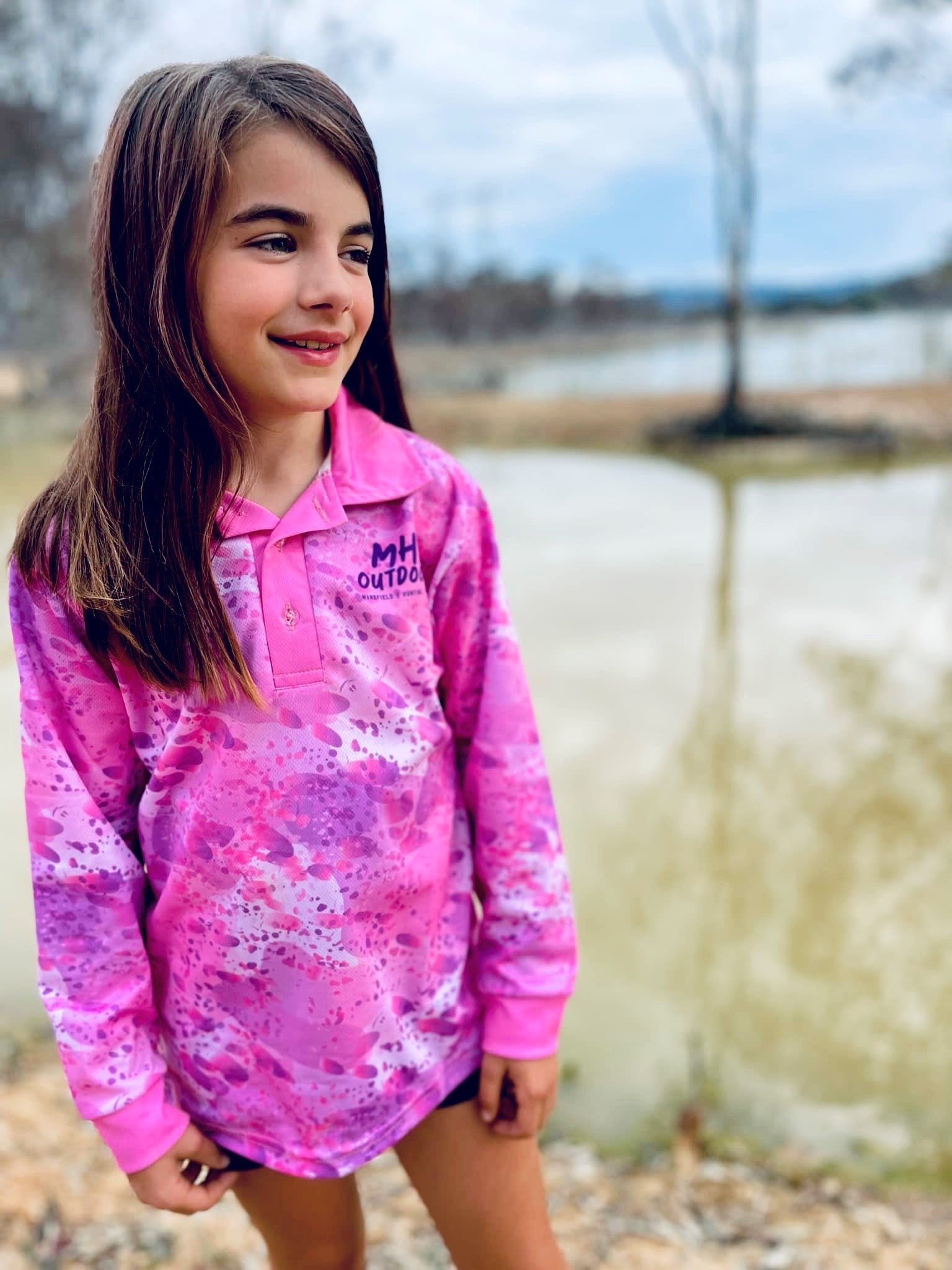 MHF Outdoors Kids Fishing Shirt UV 50+ - Pink - - Mansfield Hunting & Fishing - Products to prepare for Corona Virus