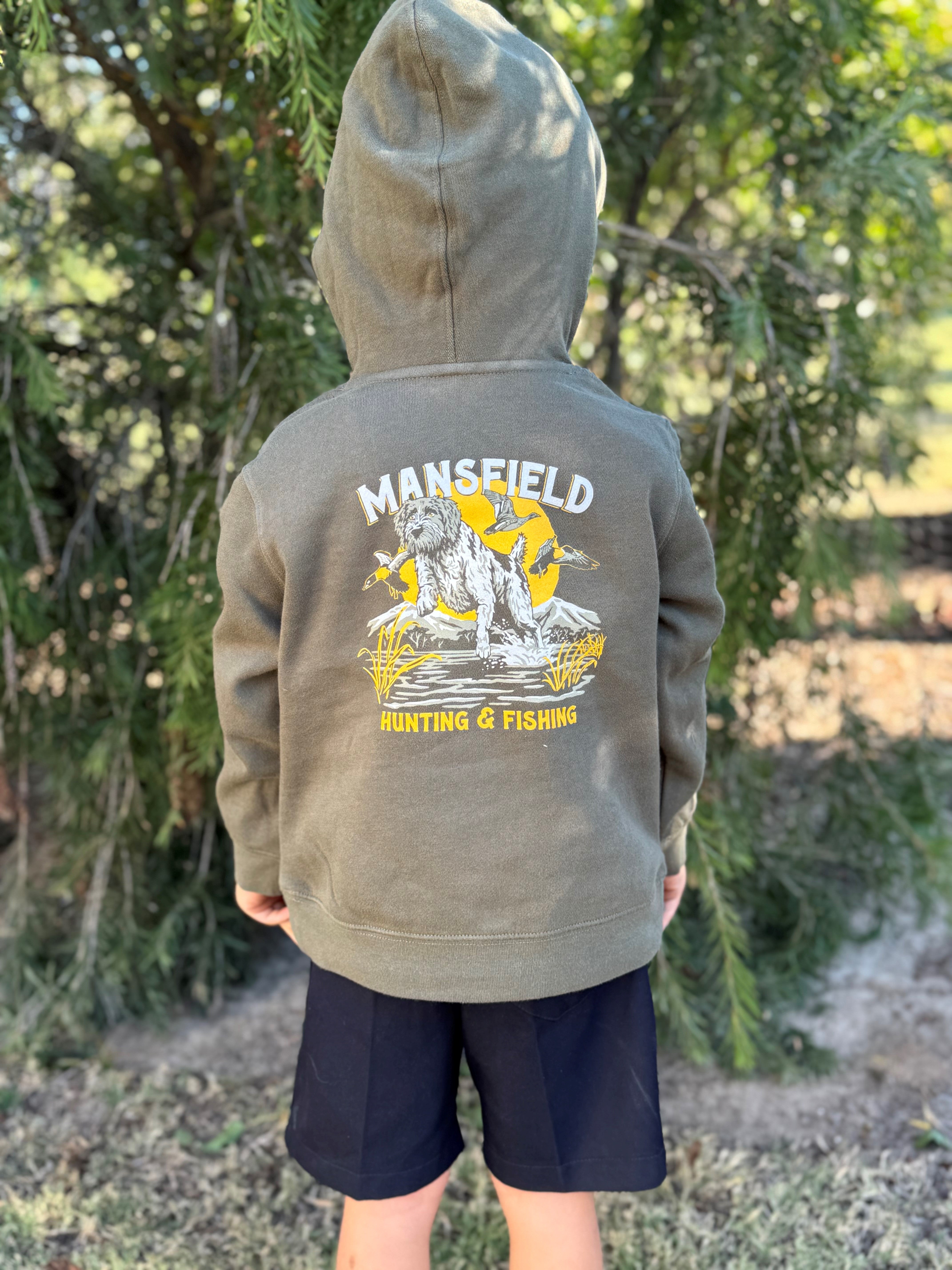 MHF Kids Duck Dog Hoodie - Limited Edition - Army Green - ARMY GREEN / 2 - Mansfield Hunting & Fishing - Products to prepare for Corona Virus