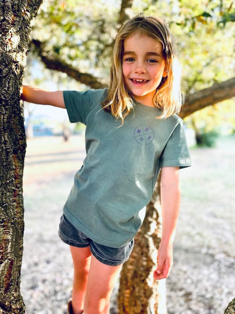 MHF Kids Lifestyle T-Shirt - Sage/Fuscia - - Mansfield Hunting & Fishing - Products to prepare for Corona Virus
