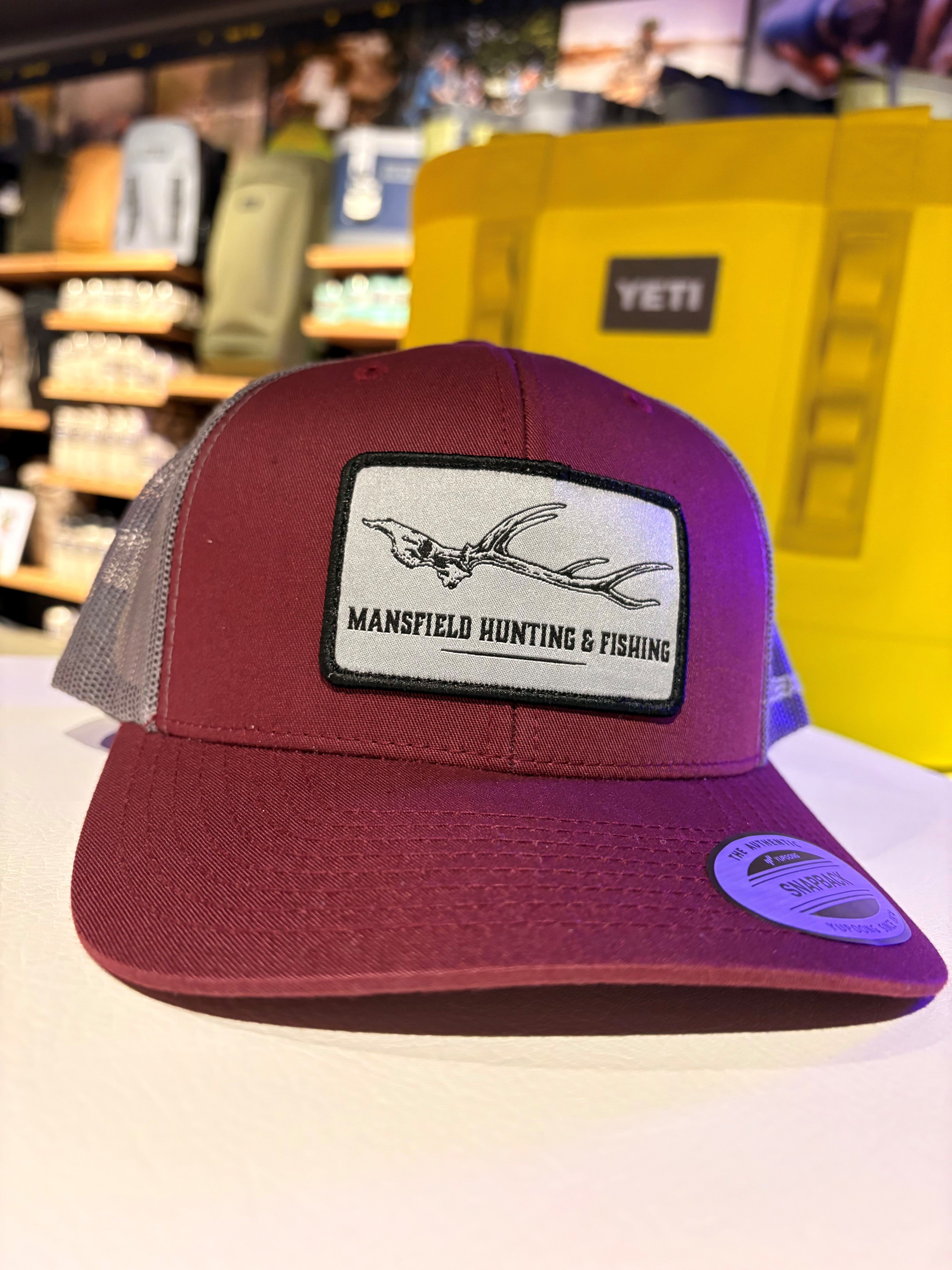 MHF Euro Skull Maroon/Grey Cap - - Mansfield Hunting & Fishing - Products to prepare for Corona Virus