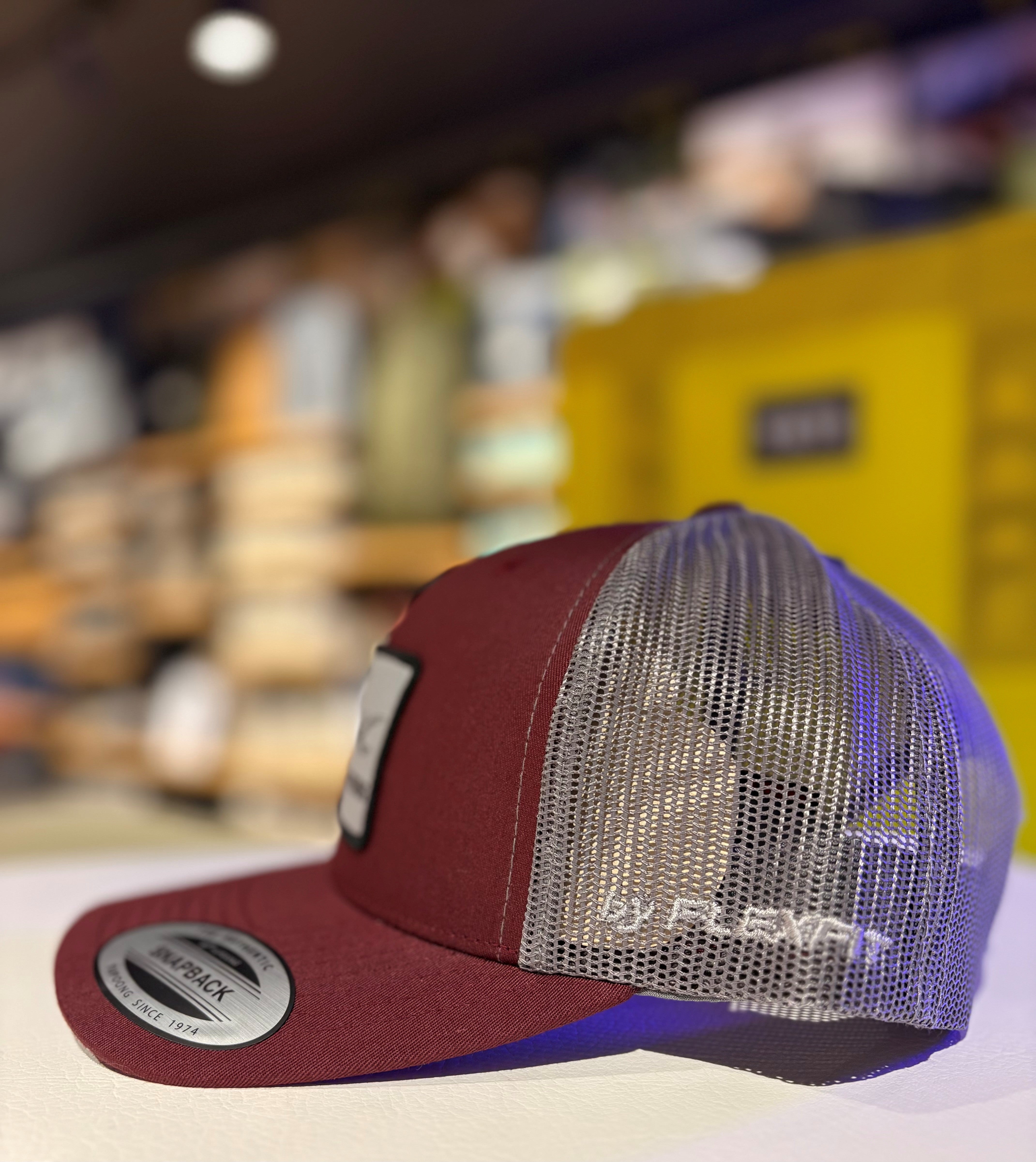 MHF Euro Skull Maroon/Grey Cap - - Mansfield Hunting & Fishing - Products to prepare for Corona Virus