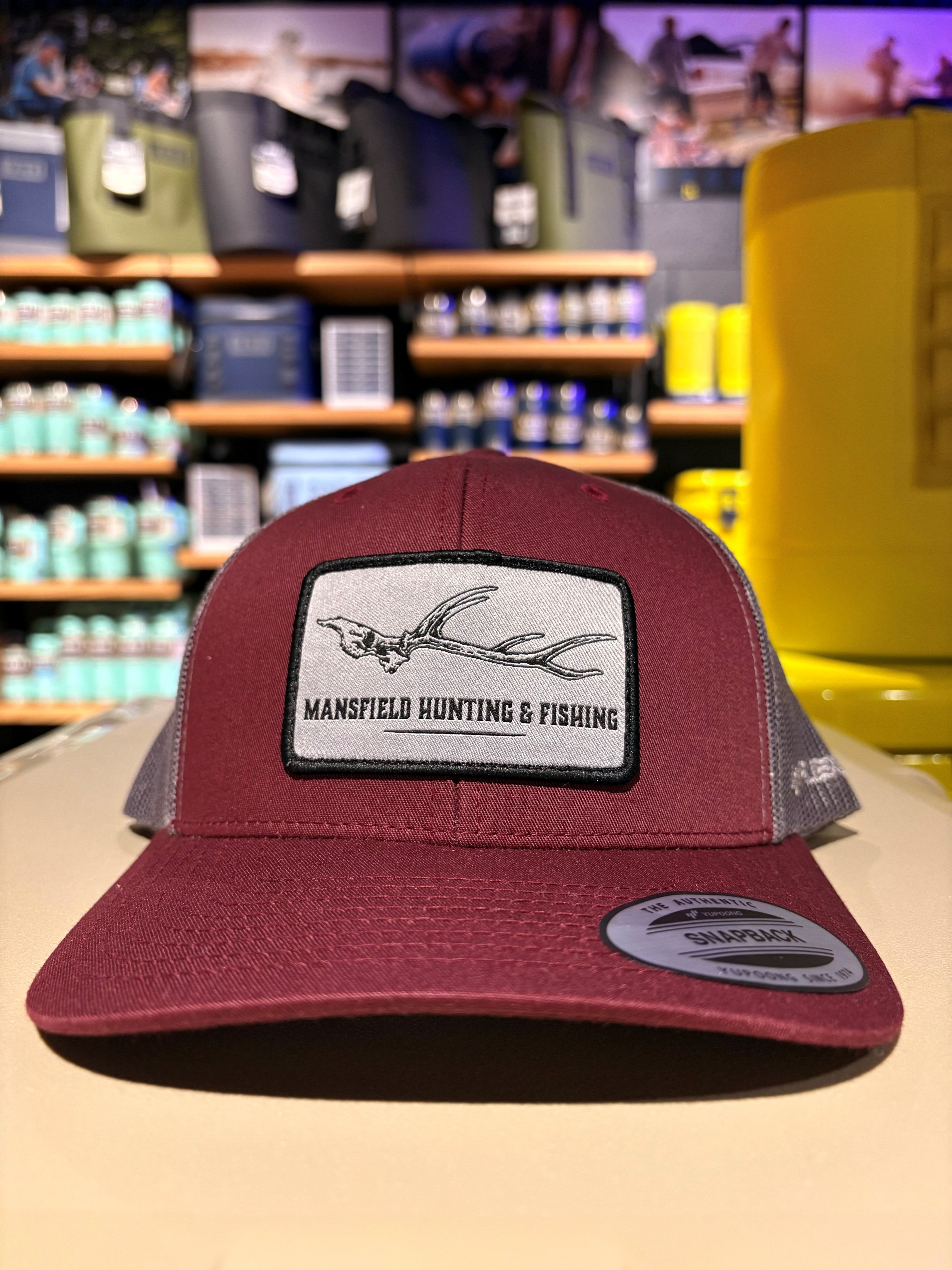 MHF Euro Skull Maroon/Grey Cap - - Mansfield Hunting & Fishing - Products to prepare for Corona Virus