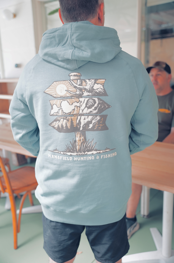 MHF Mens Sign Post Relax Fit Hoodie - Mineral - MINERAL / XS - Mansfield Hunting & Fishing - Products to prepare for Corona Virus