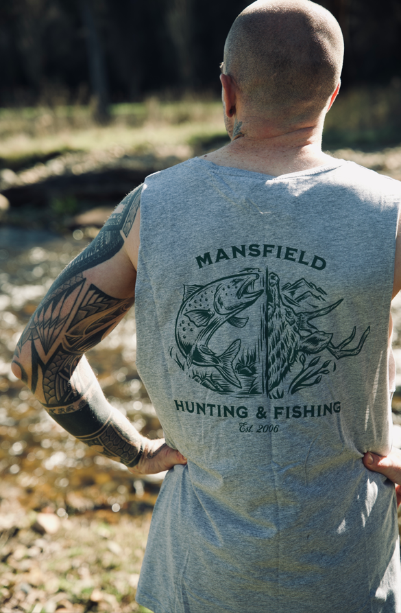 MHF Outdoors Singlet - Grey Marle - - Mansfield Hunting & Fishing - Products to prepare for Corona Virus