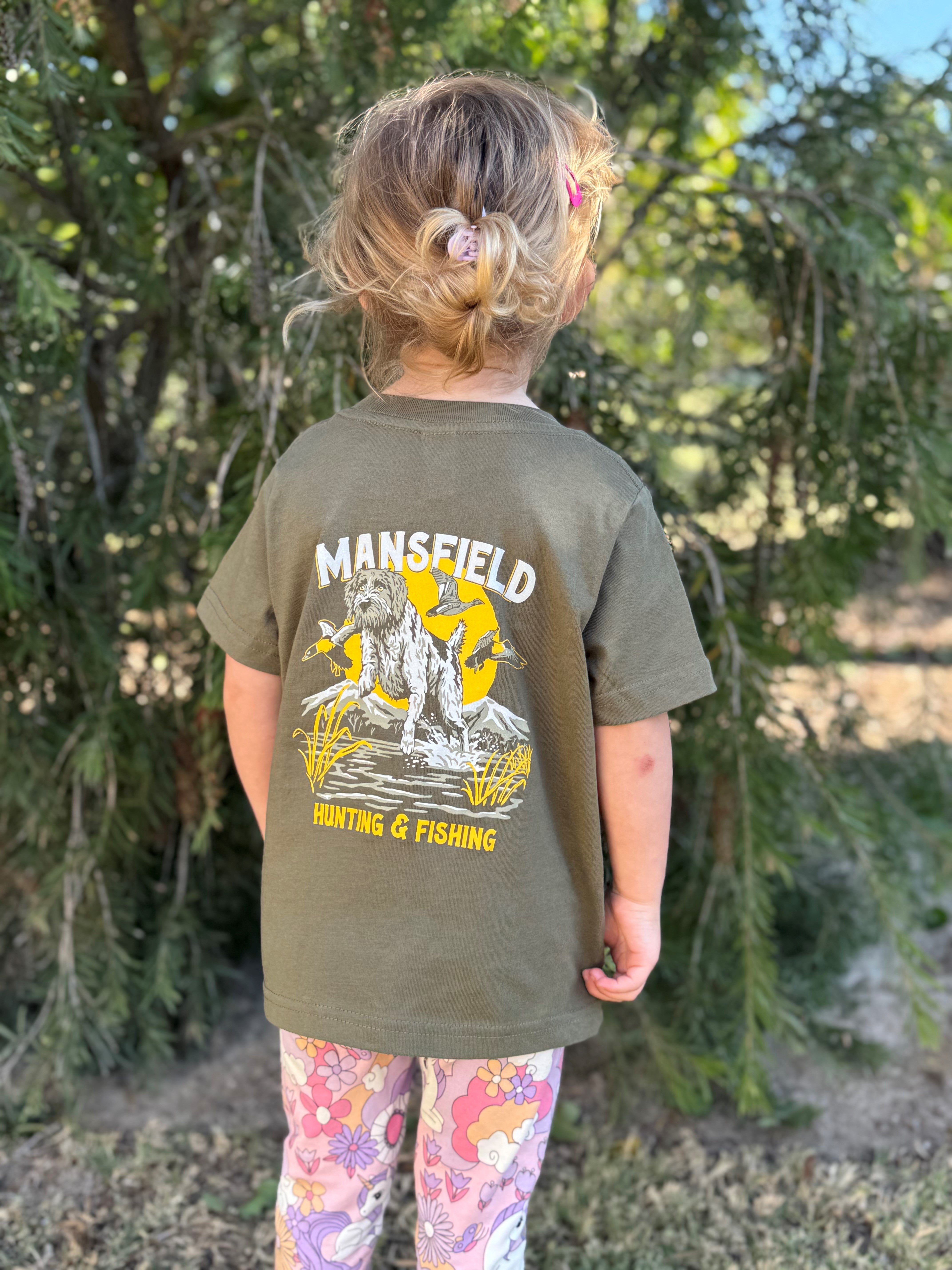 MHF Kids Duck Dog T-Shirt - Limited Edition - Army Green - ARMY GREEN / 2 - Mansfield Hunting & Fishing - Products to prepare for Corona Virus