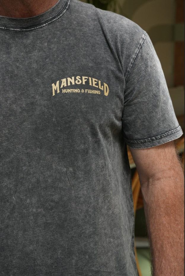 MHF Mens Sign Post T-Shirt - Stone Wash Black - - Mansfield Hunting & Fishing - Products to prepare for Corona Virus