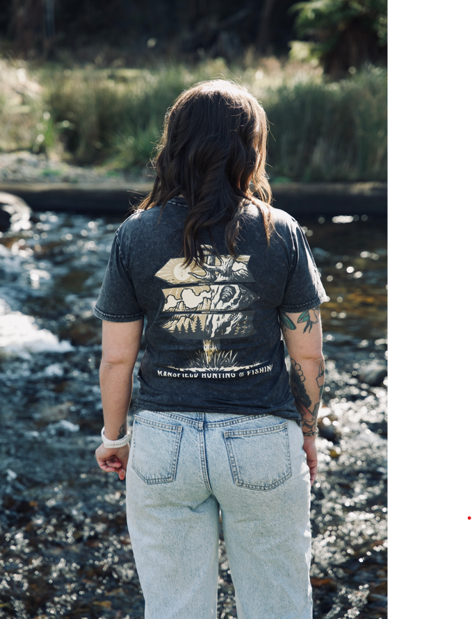 MHF Mens Sign Post T-Shirt - Stone Wash Black - - Mansfield Hunting & Fishing - Products to prepare for Corona Virus