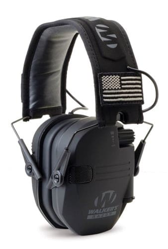 Walker's Razor Slim Electronic Earmuff Black Patriot American Flag
