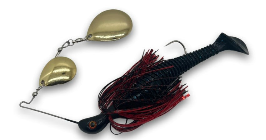 Spin Wright Beast 1oz Spinner Bait - 1OZ / BLACK RED - Mansfield Hunting & Fishing - Products to prepare for Corona Virus