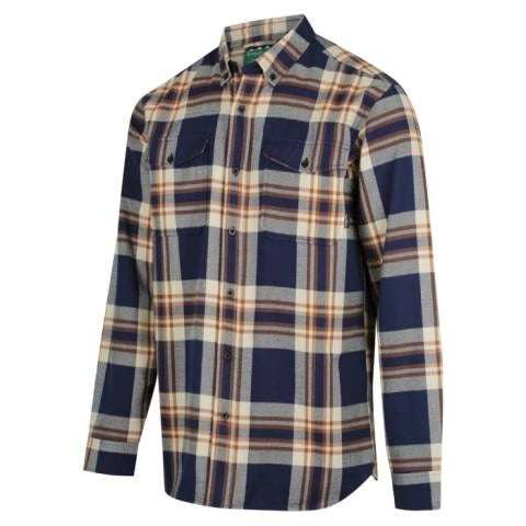 Ridgeline Organic Check Shirt Navy & Brown - XS / NAVY/BROWN - Mansfield Hunting & Fishing - Products to prepare for Corona Virus
