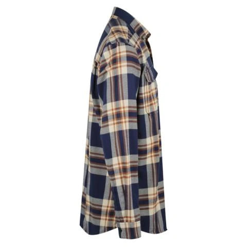 Ridgeline Organic Check Shirt Navy & Brown - - Mansfield Hunting & Fishing - Products to prepare for Corona Virus