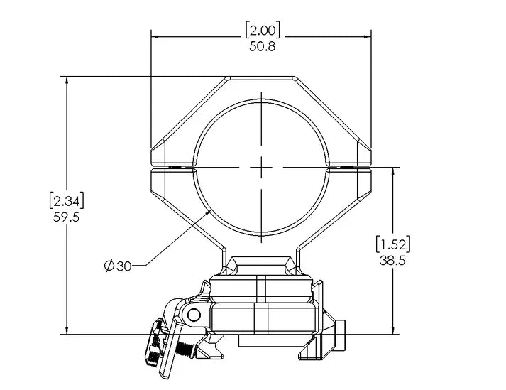 Magna-Tech 30mm x 38.5mm High Magnetic Ring Mount Set - - Mansfield Hunting & Fishing - Products to prepare for Corona Virus