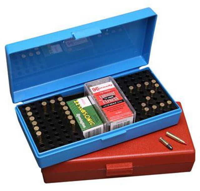 MTM 22LR Match Ammo Box Blue - 100 Rnd - - Mansfield Hunting & Fishing - Products to prepare for Corona Virus