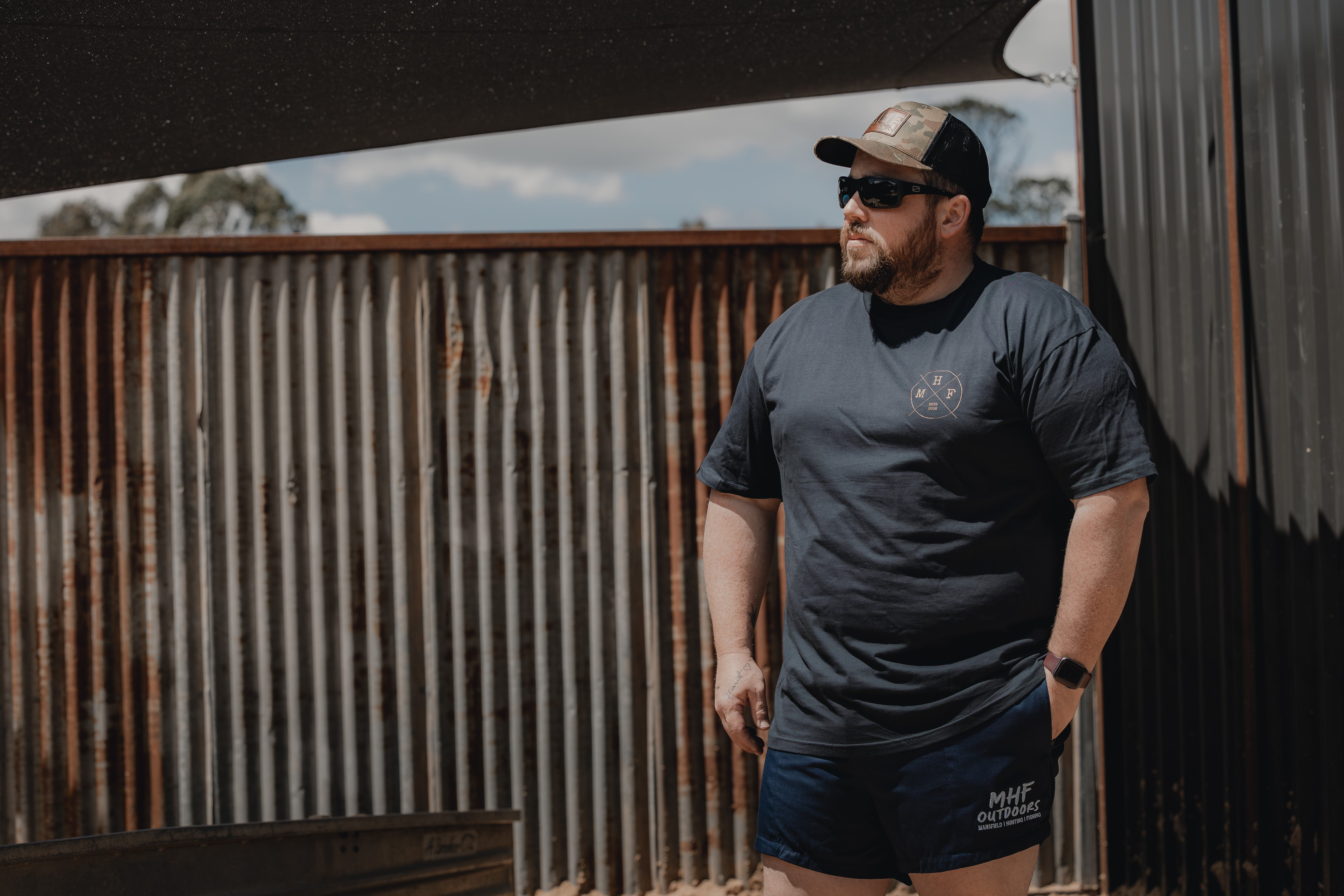 MHF Outdoors Cotton Footy Shorts - Navy - - Mansfield Hunting & Fishing - Products to prepare for Corona Virus