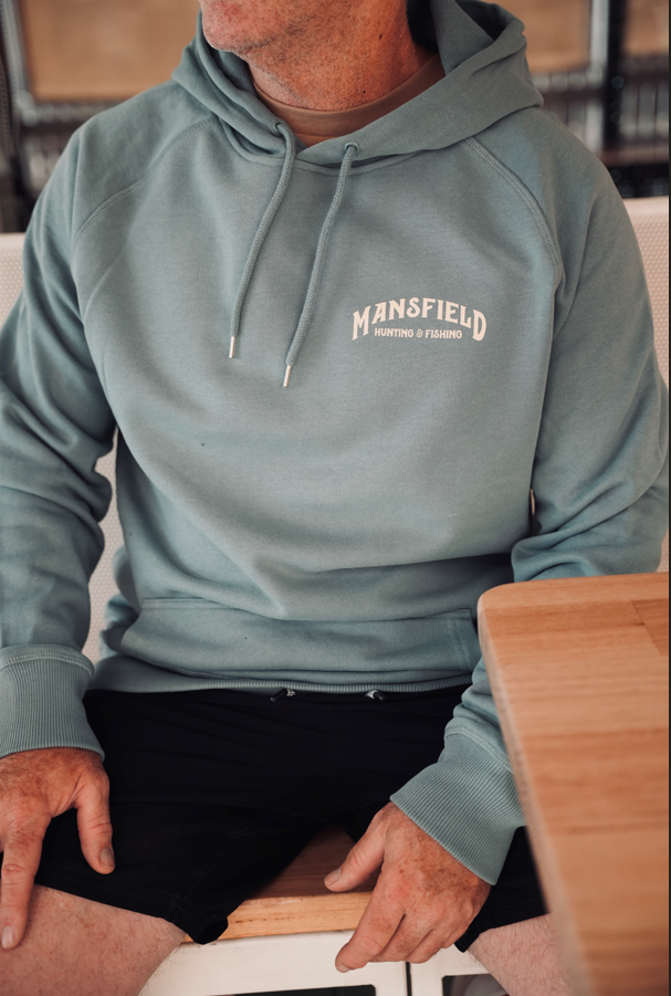 MHF Mens Sign Post Relax Fit Hoodie - Mineral - - Mansfield Hunting & Fishing - Products to prepare for Corona Virus