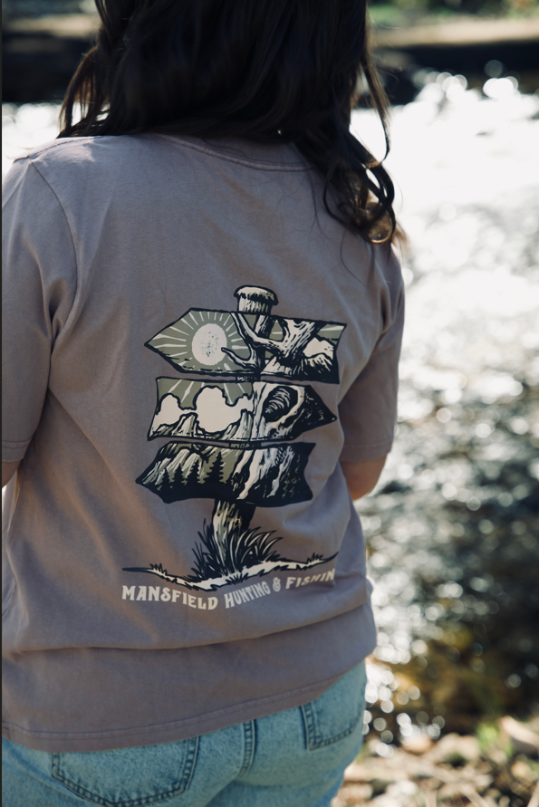 MHF Womens Sign Post Heavy Faded T-Shirt - Faded Pink - - Mansfield Hunting & Fishing - Products to prepare for Corona Virus