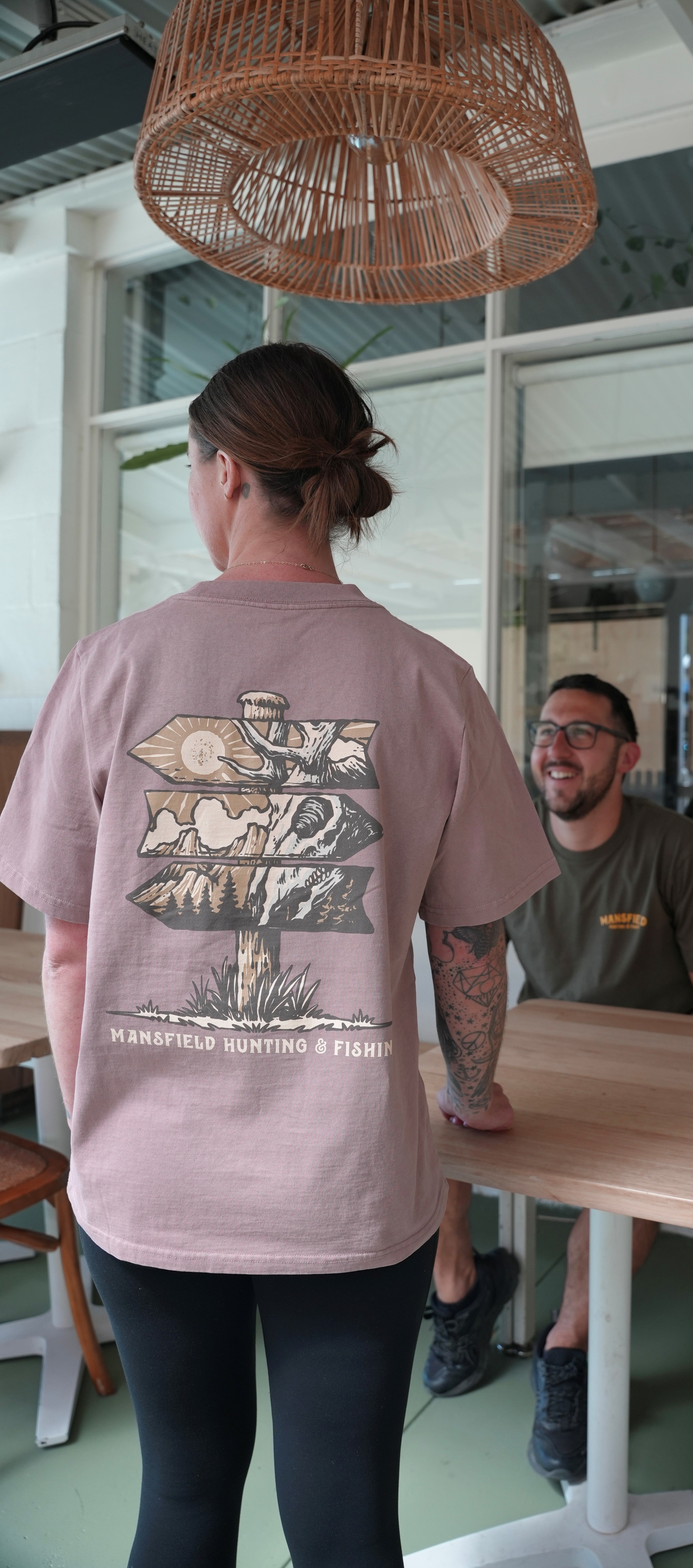 MHF Womens Sign Post Heavy Faded T-Shirt - Faded Pink - FADED PINK / XS - Mansfield Hunting & Fishing - Products to prepare for Corona Virus
