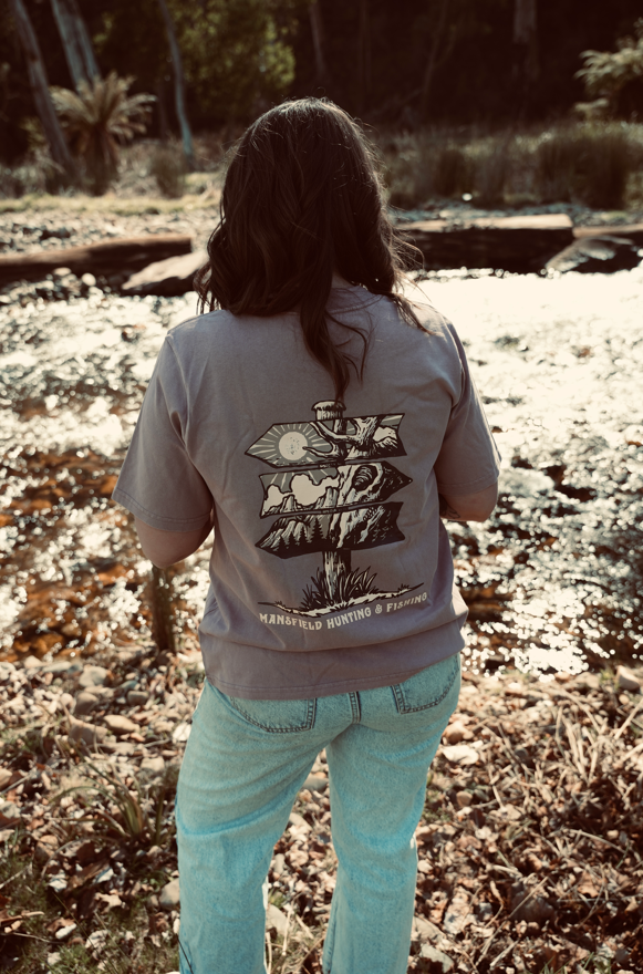 MHF Womens Sign Post Heavy Faded T-Shirt - Faded Pink - - Mansfield Hunting & Fishing - Products to prepare for Corona Virus