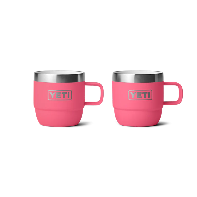 Yeti Rambler 6oz Stackable Expresso Mug - 2 Pk (177ml) - 6OZ / TROPICAL PINK - Mansfield Hunting & Fishing - Products to prepare for Corona Virus