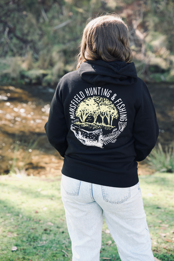 MHF Mens Skeleton Trout Hoodie - Black - - Mansfield Hunting & Fishing - Products to prepare for Corona Virus