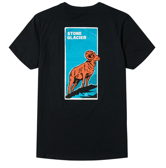 Stone Glacier Sunset Ram T-Shirt - SMALL / BLACK - Mansfield Hunting & Fishing - Products to prepare for Corona Virus