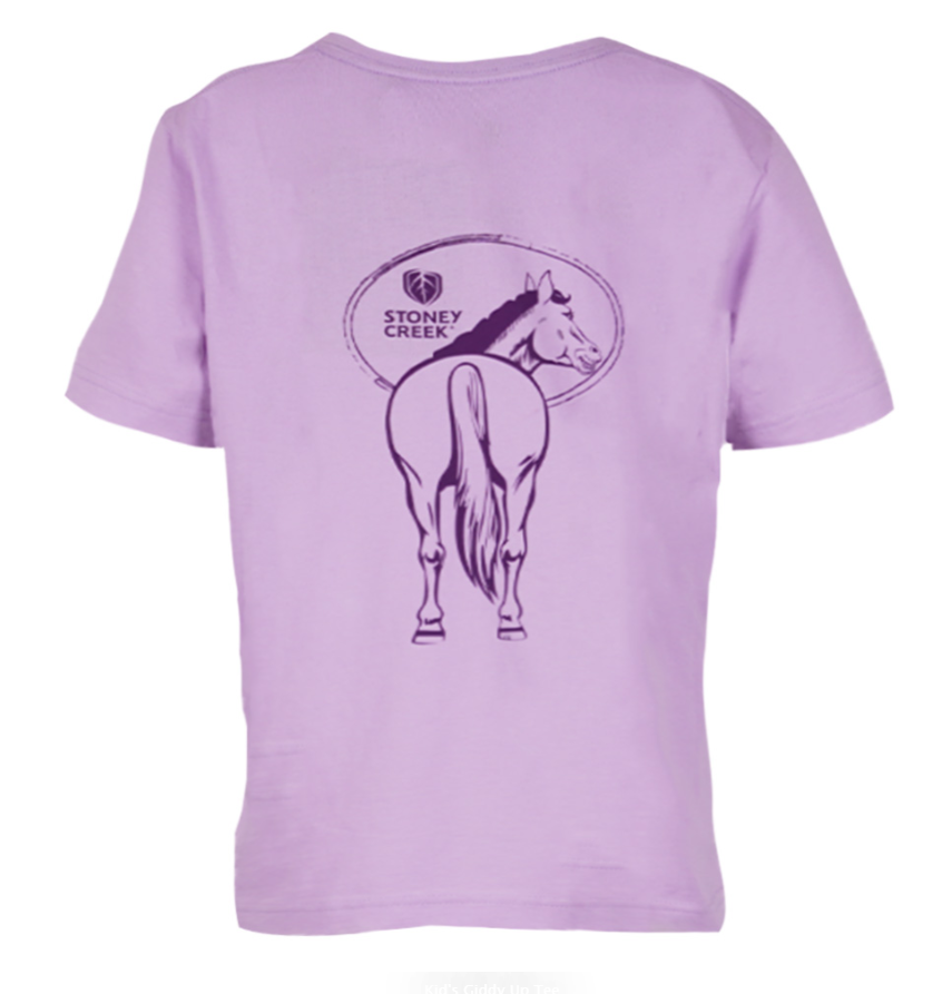 Stoney Creek Kids Giddy Up Tee - Purple - - Mansfield Hunting & Fishing - Products to prepare for Corona Virus