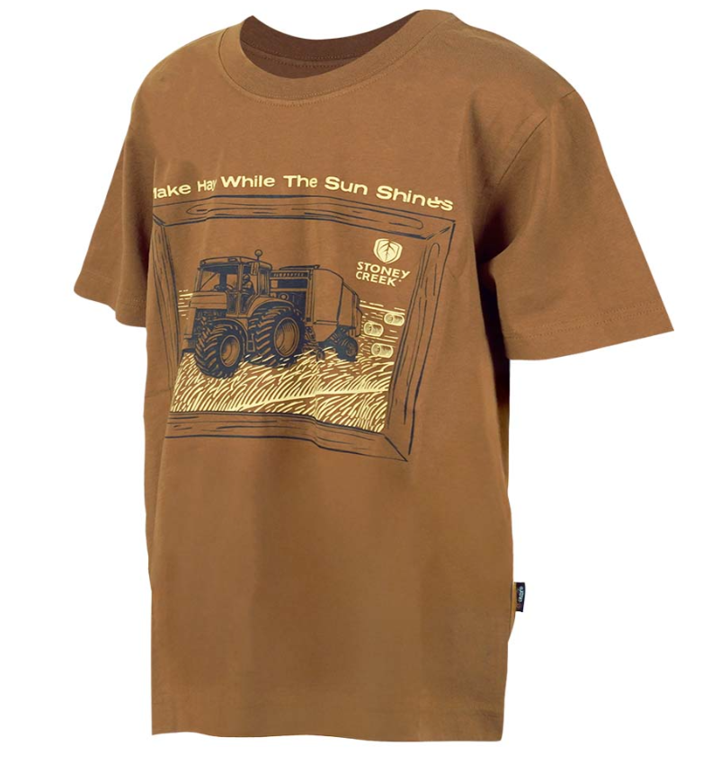 Stoney Creek Kids Make Hay Tee - Rust - 2 / RUST - Mansfield Hunting & Fishing - Products to prepare for Corona Virus