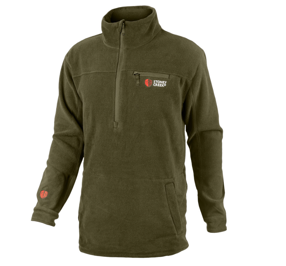 Stoney Creek Mens Quarter Zip Top - Bayleaf - S / BAYLEAF - Mansfield Hunting & Fishing - Products to prepare for Corona Virus