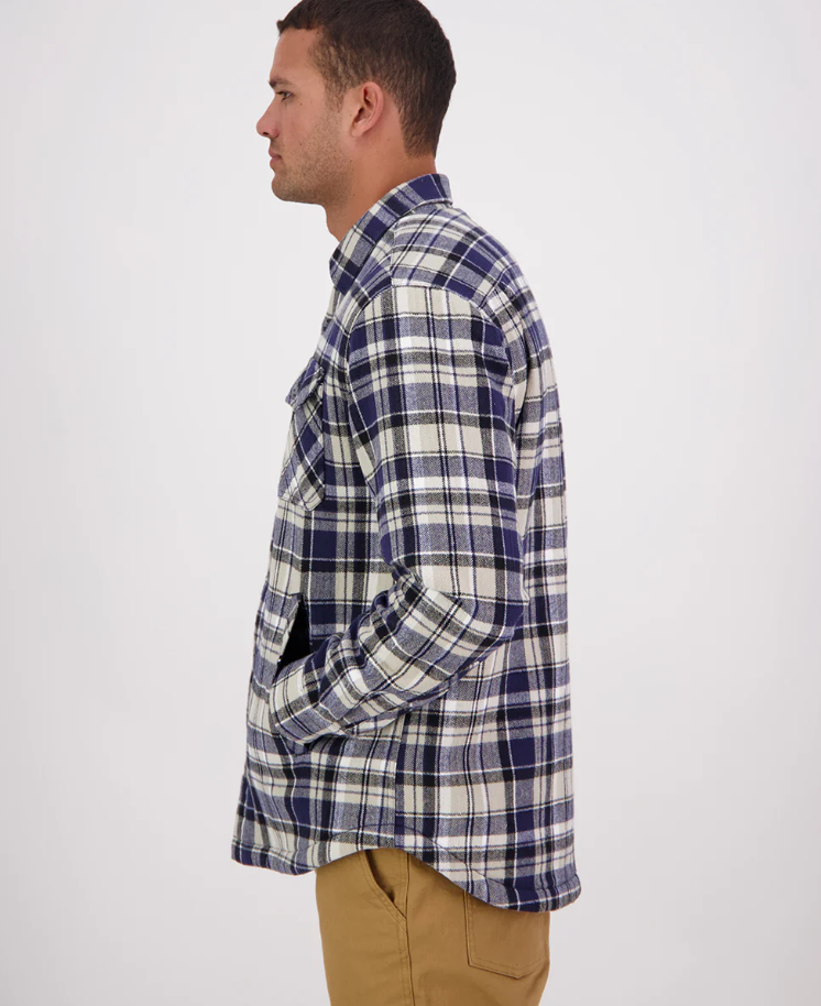 Swanndri Morven Sherpa mens Long Sleeve Shirt - Navy/Horizon Grey - - Mansfield Hunting & Fishing - Products to prepare for Corona Virus