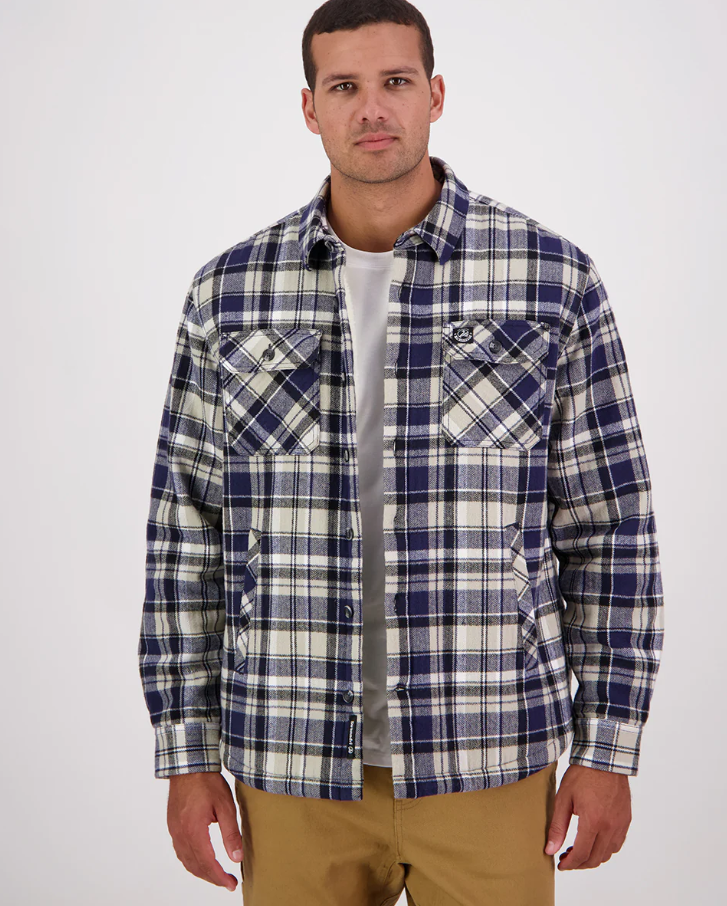 Swanndri Morven Sherpa mens Long Sleeve Shirt - Navy/Horizon Grey - S / NAVY/HORIZON GREY - Mansfield Hunting & Fishing - Products to prepare for Corona Virus