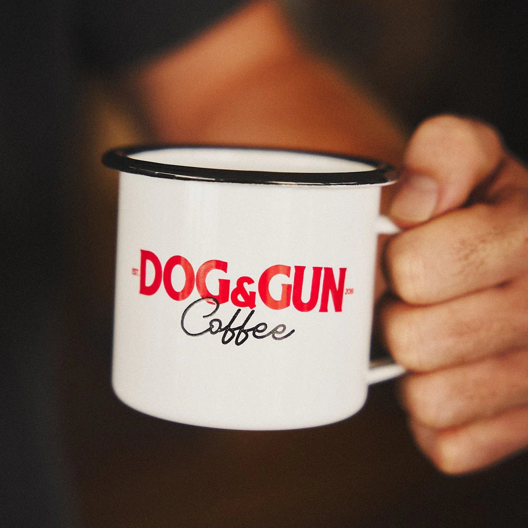 Dog & Gun Enamel Mug Vintage Logo Pannikin - - Mansfield Hunting & Fishing - Products to prepare for Corona Virus