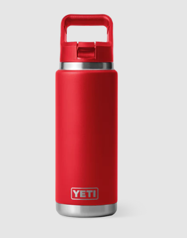 Yeti Rambler 26oz C Straw Bottle (769ml) - 26OZ / RESCUE RED - Mansfield Hunting & Fishing - Products to prepare for Corona Virus