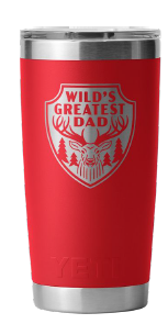 Yeti 20oz Tumbler with MagSlider Lid (591ml) - Wild's Greatest Dad - Fathers Day Limited Edition - 20OZ / RESCUE RED - Mansfield Hunting & Fishing - Products to prepare for Corona Virus