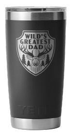 Yeti 20oz Tumbler with MagSlider Lid (591ml) - Wild's Greatest Dad - Fathers Day Limited Edition - 20OZ / BLACK - Mansfield Hunting & Fishing - Products to prepare for Corona Virus