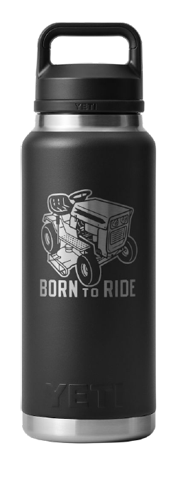Yeti 36oz Bottle with Chug Cap (1065ml) - Born To Ride - Fathers Day Limited Edition - 36OZ / BLACK - Mansfield Hunting & Fishing - Products to prepare for Corona Virus