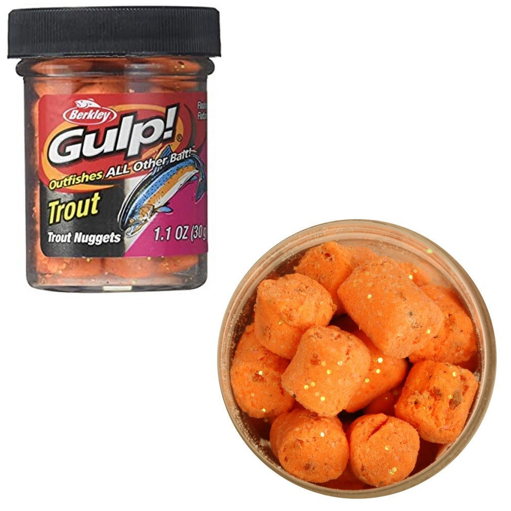 Berkley Gulp! Powerbait Trout Nuggets Orange Pulp - - Mansfield Hunting & Fishing - Products to prepare for Corona Virus