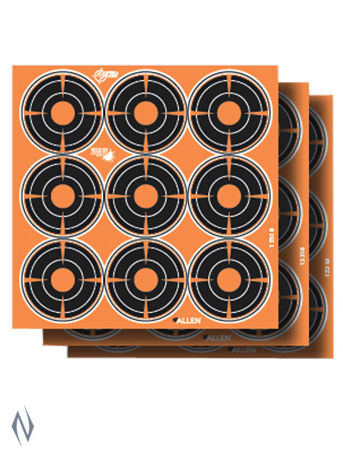 Allen Ez Aim Splash Adhesive 2 inch Bullseye Target 12pk - - Mansfield Hunting & Fishing - Products to prepare for Corona Virus