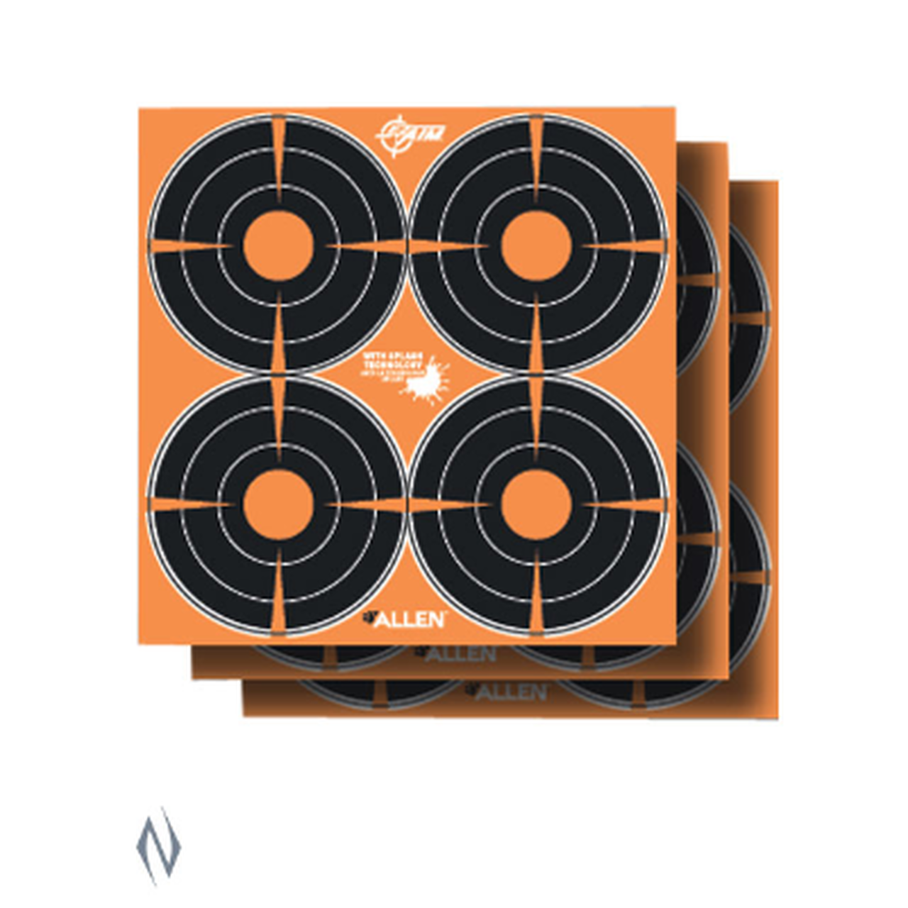 Allen Ez Aim Splash Adhesive 3 Bullseye Target 12pk - - Mansfield Hunting & Fishing - Products to prepare for Corona Virus