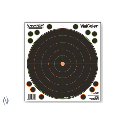 Champion Target Visicolour Bullseye 8 Inch 5 Pack - - Mansfield Hunting & Fishing - Products to prepare for Corona Virus