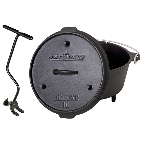 Camp Chef 10 inch Cast Iron Deluxe Dutch Oven -  - Mansfield Hunting & Fishing - Products to prepare for Corona Virus