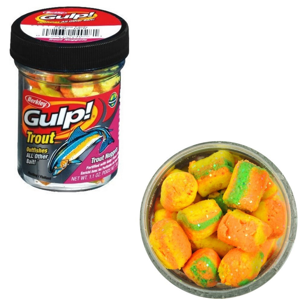 Berkley Gulp! Powerbait Trout Nuggets Rainbow Candy - - Mansfield Hunting & Fishing - Products to prepare for Corona Virus