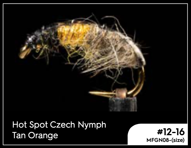 Manic Hot Spot Czech Nymph - Tan Orange - - Mansfield Hunting & Fishing - Products to prepare for Corona Virus
