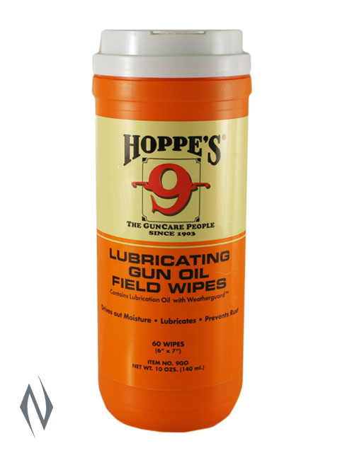 Hoppes Lubricating Gun Oil Field Wipes - - Mansfield Hunting & Fishing - Products to prepare for Corona Virus